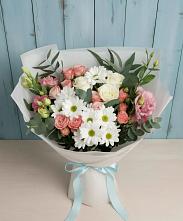 Букет цветов из:  Розы, Лизиантусы и Хризантемы в Заюково