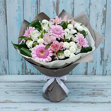 Букет цветов из:  Герберы, Альстромерии и Хризантемы в Заюково