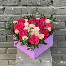 Цветочная композиция из Розы в коробке в Заюково
