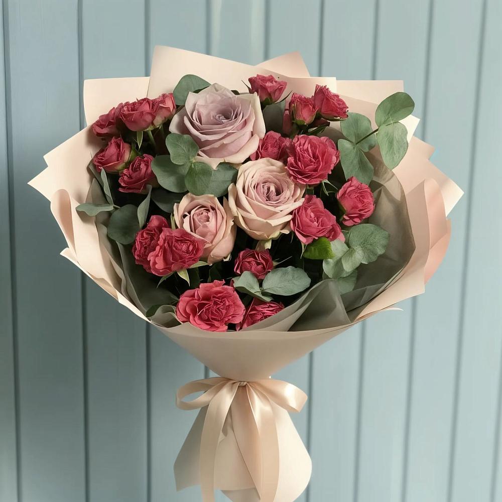 Букет цветов из: Гвоздики и Розы в Заюково