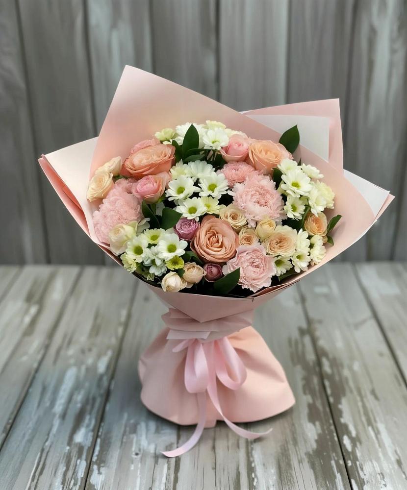 Букет цветов из: Гвоздики, Розы и Хризантемы в Заюково