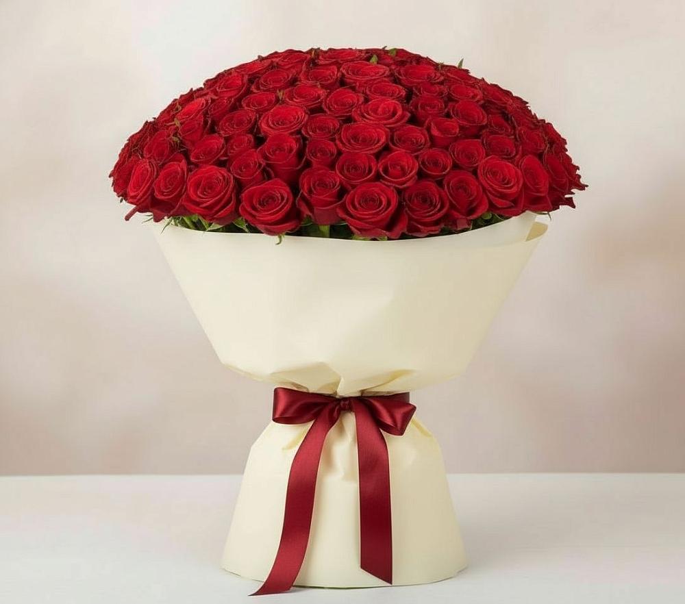 Букет 101 Красная роза Милано в Заюково