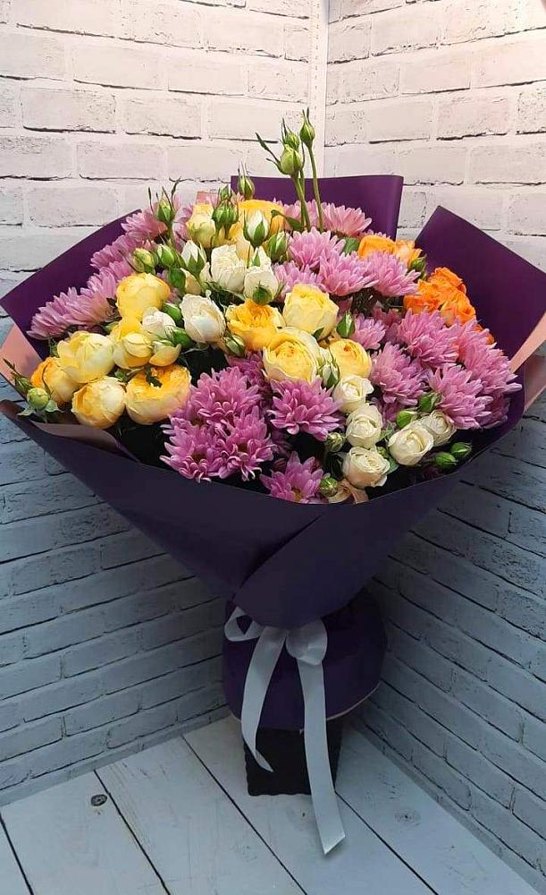 Букет цветов из: Хризантемы и Розы в Заюково