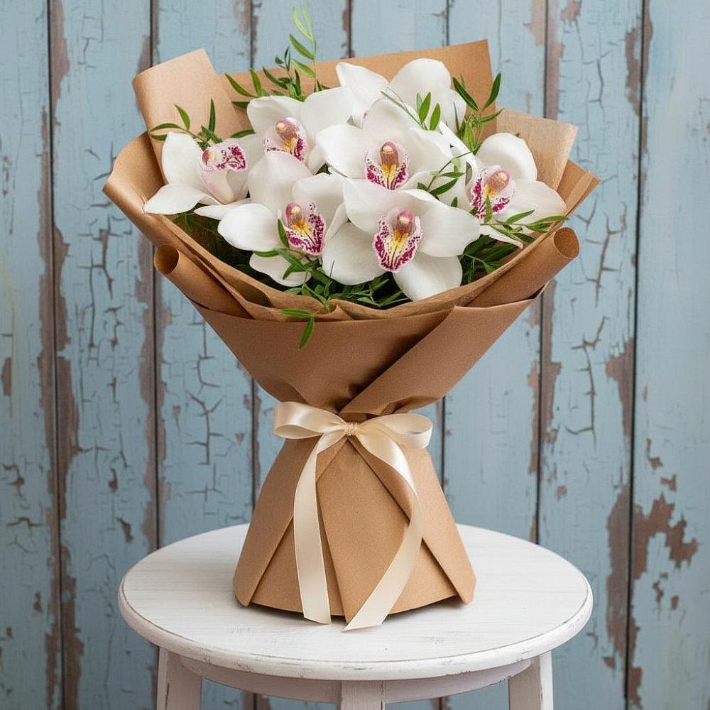 Букет цветов из: Орхидеи и Розы в Заюково