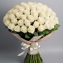 Букет 101 беля роза Белоснежка в Заюково