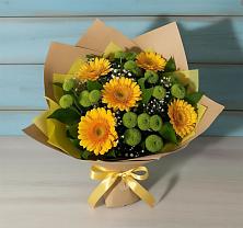 Букет цветов из:  Герберы и Хризантемы в Заюково