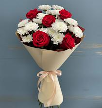 Букет цветов из:  Розы и Хризантемы в Заюково