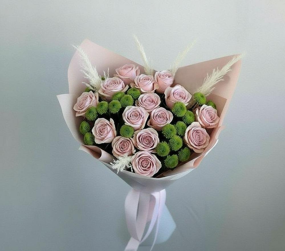 Букет цветов из: Розы и Хризантемы в Заюково