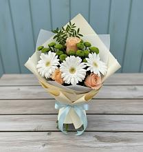 Букет цветов из:  Герберы, Розы и Хризантемы в Заюково