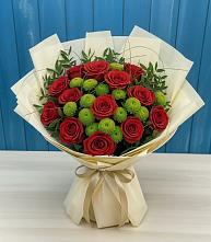 Букет цветов из:  Розы и Хризантемы в Заюково