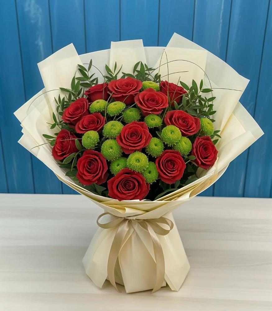 Букет цветов из: Розы и Хризантемы в Заюково